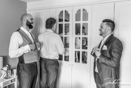 Groom preparations captured by Wedding photographer in Oxfordshire, John Fox.