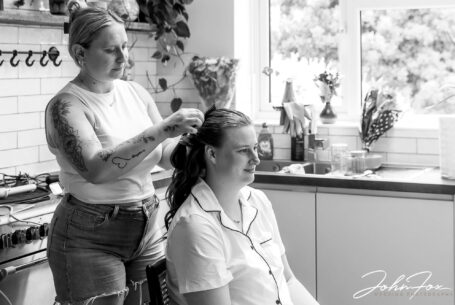 Bridal preparations for a Bedfordshire wedding