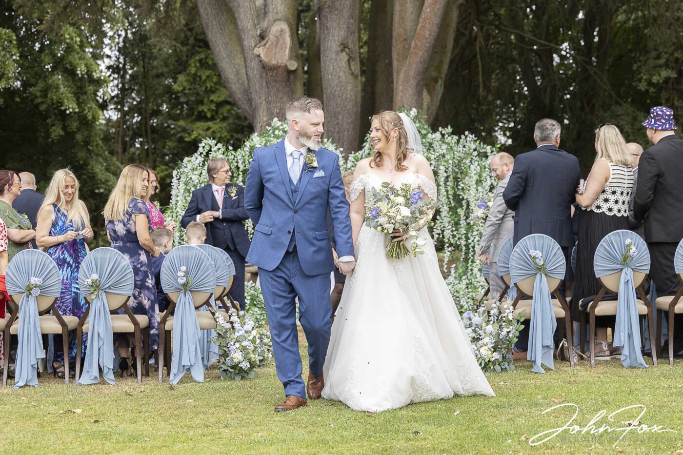 Natalie and Simon's Outdoor wedding ceremony at Ansty Hall