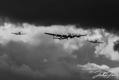 Photographer's Day Off. Avro Lancaster with a Spitfire and Hurricane at RIAT 2025 the Battle of Britain Memorial Flight