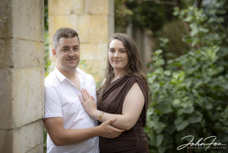 The bride and groom-to-be Pre-Wedding Shoot in Buckinghamshire at Chicheley Hall by John Fox