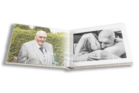 Wedding album showing intimate moments captured at Dunstable Downs Golf Club by John Fox, wedding photographer