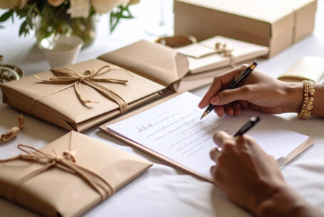 Help Planning Your Wedding with John Fox. Image of a page and pen making ideas for a wedding and sending out invites.