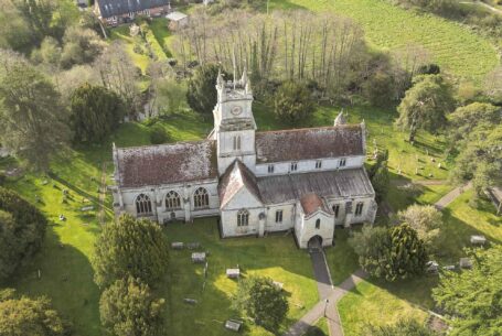 Aerial shot of Tisbury Church, Wiltshire. Help Planning Your Wedding Hints Tips and Advice - Venues