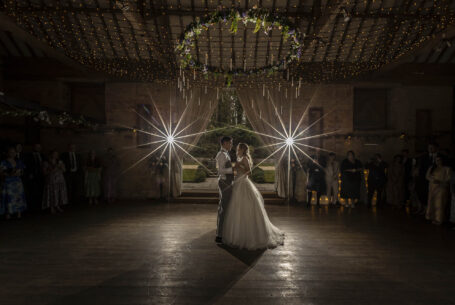 Help Planning Your Wedding Hints Tips and Advice – Evening. An intimately-lit dance floor for the bride and groom's first dance at Ashley Wood Farm, Wiltshire
