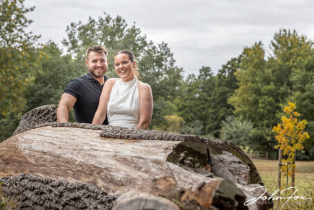 Bride and groom on their pre-wedding shoot photographed using an old tree at Swift Valley Nature Reserve as texture