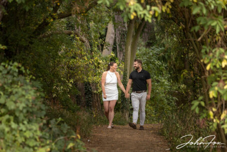 Bride and groom on their pre-wedding shoot at Swift Valley Nature Reserve