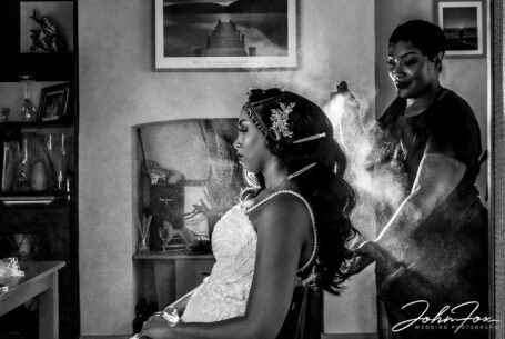 Zoe's bridal preparations - hairspray image