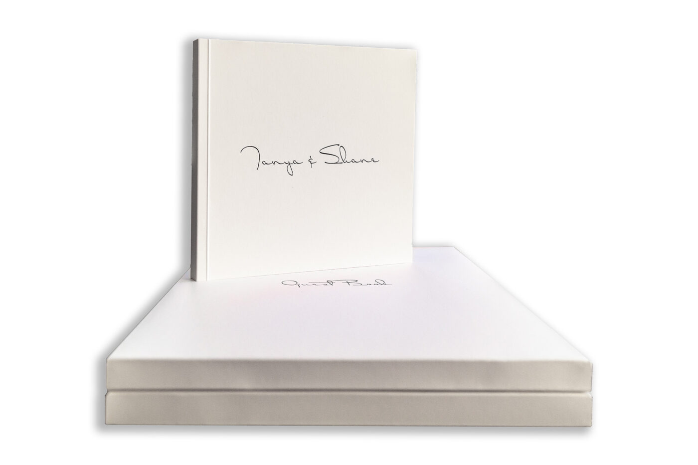 Tanya & Shane's Wedding Guest Book with Pre-wedding shoot images at Holmewood Hall in Cambridgeshire