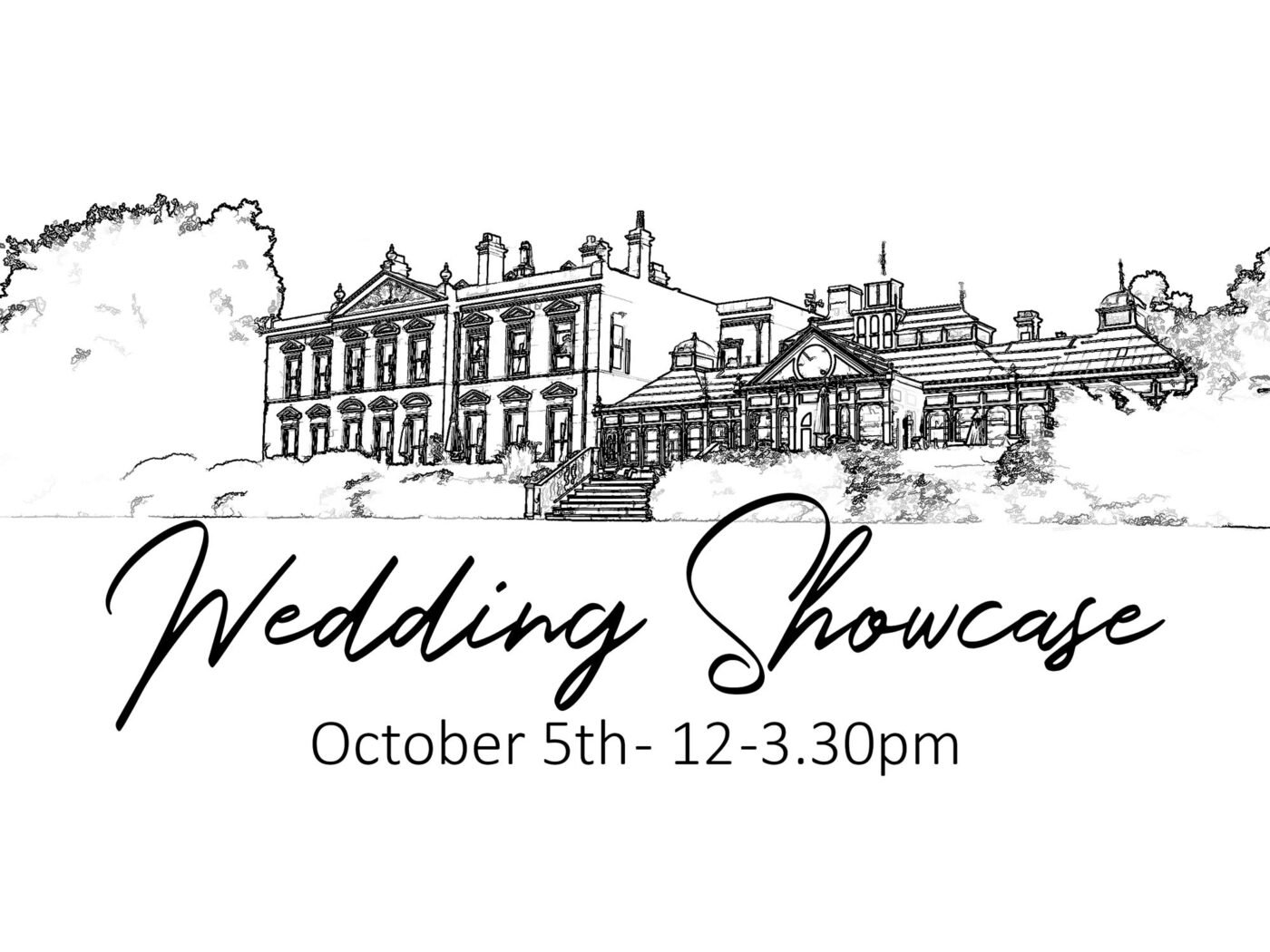 Line drawing image of Kilworth House. The Kilworth House Wedding Showcase takes place on Sunday 5th October.