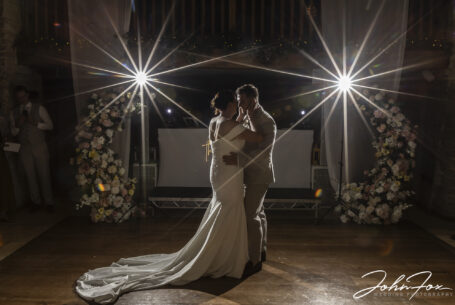 Gabrielle and William's first dance at Kingscote Barn, Tetbury