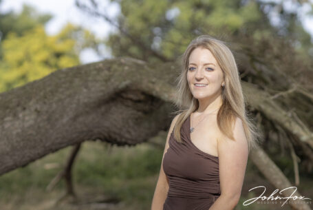 Pre-wedding shoot showing bride to be, Tanya, at the Fawsley Estate in Northamptonshire. Image by John Fox Wedding Photography.