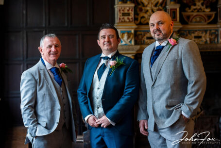 Groom and groomsmen at Wedding in Leicester. Image by John Fox Wedding Photography.