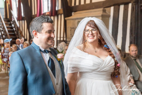 Amy and Karl at their wedding ceremony in Leicester City