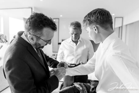 Groom and groomsmen preparations for a Chelsea Registry Office Wedding