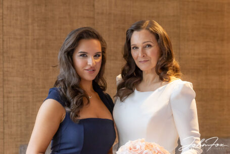 Amanda and her daughter ready for the wedding ceremony at Chelsea Registry Office.