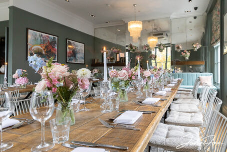 The Phene all set for the wedding breakfast of Amanda, Alex and guests.