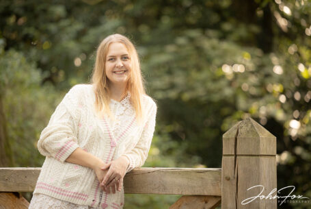 Pre-wedding shoot image of the bride to be, Sophie, at Hothorpe Hall The Woodlands
