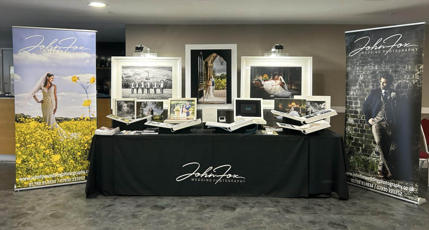 John Fox array of Wedding Photography Services displayed at the Hilton Northampton Wedding Show