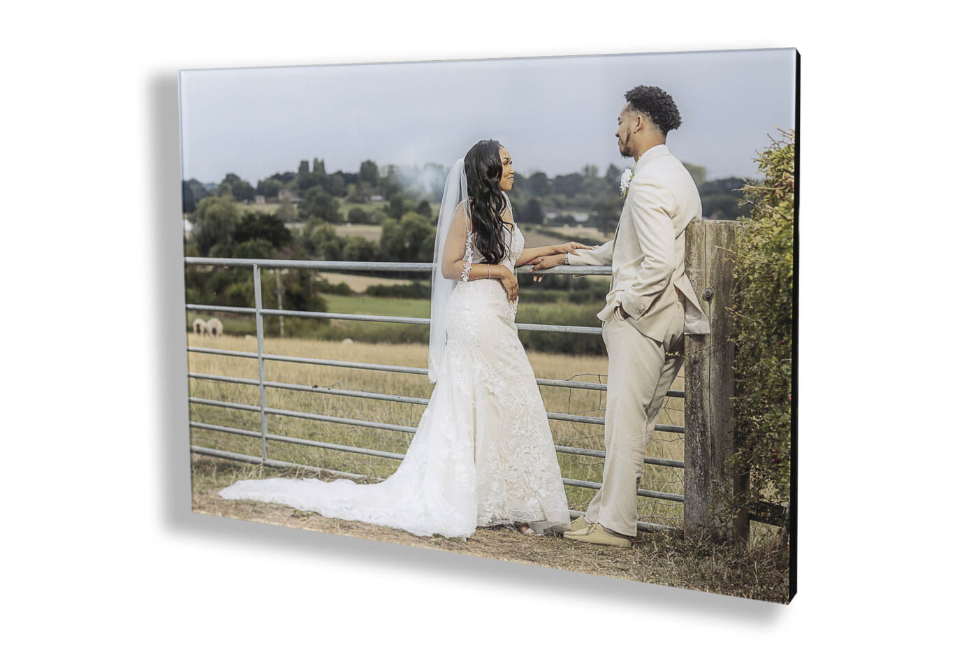 Image of Zoe and Kai's stunning wedding album cover. West Midlands Wedding Photographer John Fox