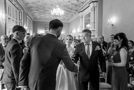 Tanya the Bride being given away. Image by John Fox Wedding Photography.