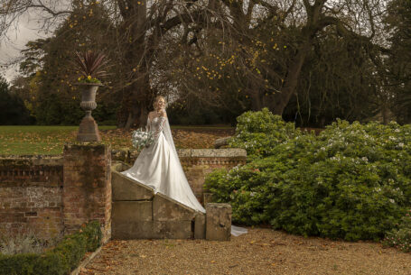 Tanya in the gardens at Holmewood Hall, Cambridgeshire.