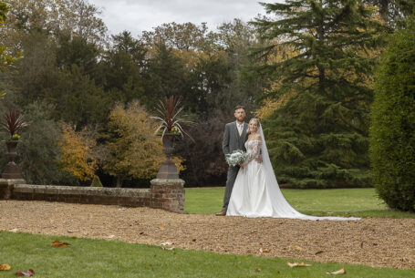 Tanya and Shane in the grounds at Holmewood Hall, Cambridgeshire