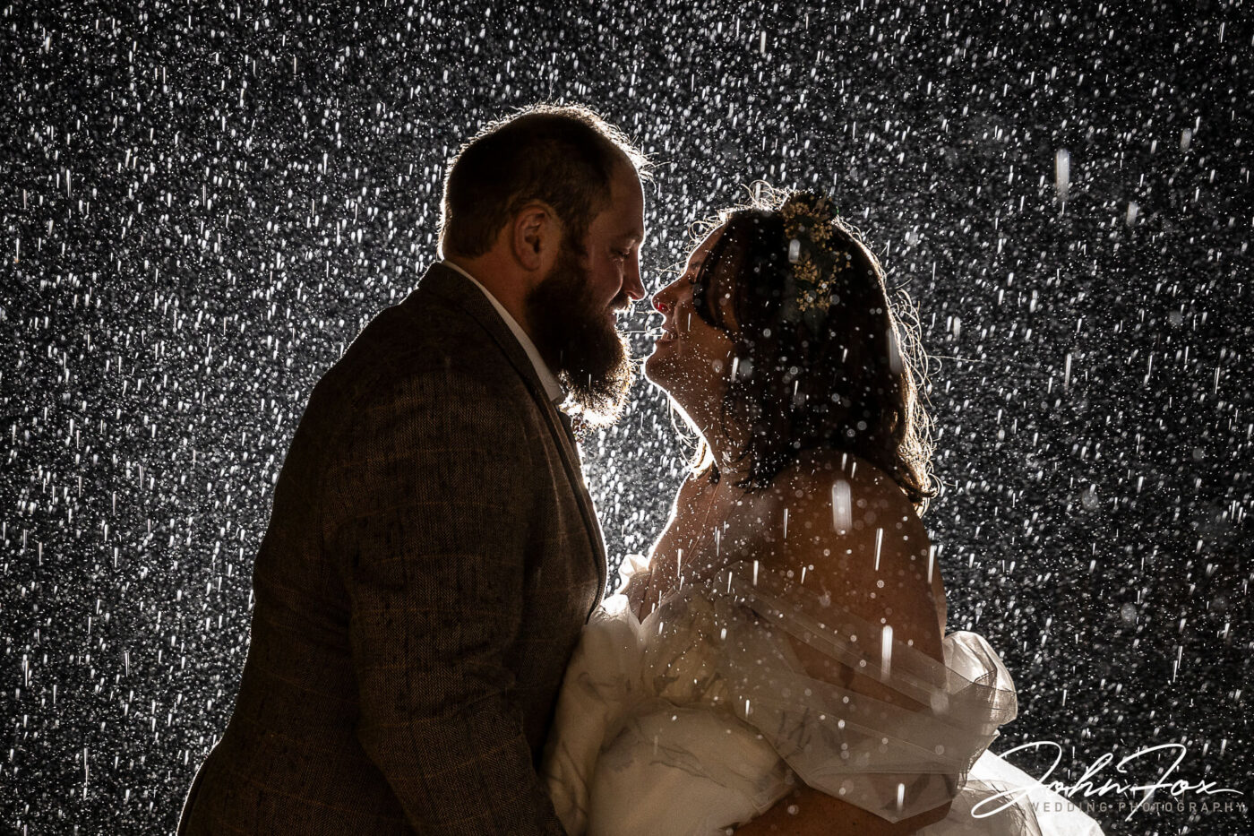 Northamptonshire wedding supplier, John Fox captures a perfect evening shot of Abigail and Daniel’s special day at Dodford Manor.