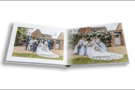 Lauren's bridal group in the grounds at Primrose Hill, Oxfordshire