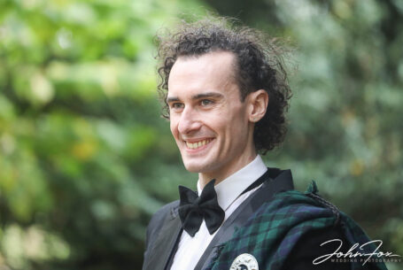 Jack awaits his bride at Hothorpe Hall The Woodlands in Northamptonshire
