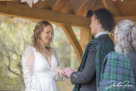 The outdoor wedding ceremony of Sophie and Jack at Hothorpe Hall, Northamptonshire