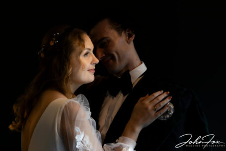 Bride and groom image using natural light at Hothorpe Hall, Northamptonshire. Image by John Fox Wedding Photography.