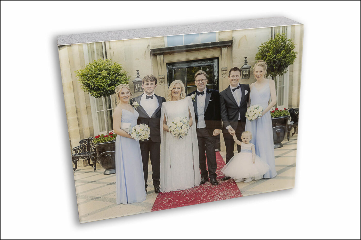 Wedding Photographer North Yorkshire. Box cover photo for Celia and Adam’s Wedding Album from Grantley Hall.