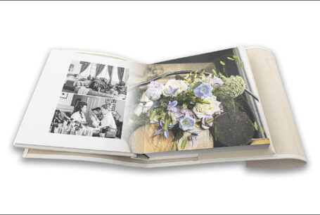 Wedding album showing bridal preparations and brides flowers - The Tramontina wedding album by John Fox Wedding Photography