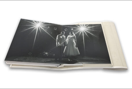 Wedding album showing Clare and James’s first dance. The Tramontina wedding album by John Fox Wedding Photography