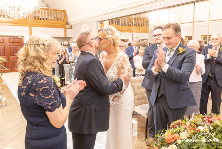 Joanne and Kevin's wedding ceremony at Rushton Hall in Northamptonshire