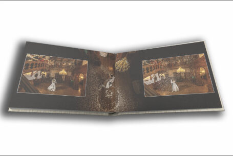 Tanya and Shane’s Holmewood Hall Wedding album opened at a page showing John Fox's images of the bride and groom's first dance