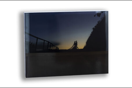 Exclusive Wedding Album with a stunning sunset image as the presentation box cover from Gabrielle and William’s wedding at Kingscote Barn in the Cotswolds