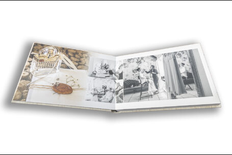 Exclusive Wedding Album opened at the pages of Gabrielle's bridal preparations at her wedding at Kingscote Barn in the Cotswolds