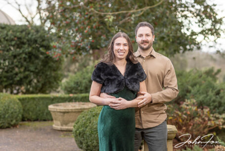 Elly and Olly’s Pre-wedding Shoot. The couple exploring the grounds at Kilworth House. Photo by John Fox Wedding Photography