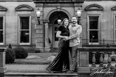 Leicestershire Pre-wedding shoot at Kilworth House. An image of the bride and groom to be, Eleanor and Oliver.