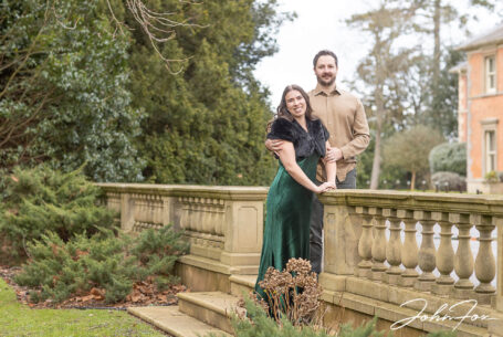 Pre-wedding shoot at Kilworth House in Leicestershire. The bride and groom to be in the grounds of the beautiful wedding venue.