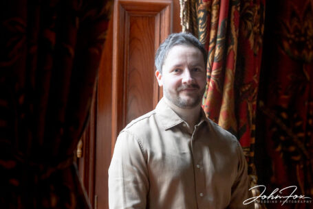 Portrait of the groom on a pre-wedding shoot at Kilworth House in Leicestershire