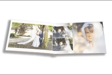 Emily and Jason’s Wedding Album opened at images of the newly-weds in the grounds at The Holiday Inn Milton Keynes in Buckinghamshire.