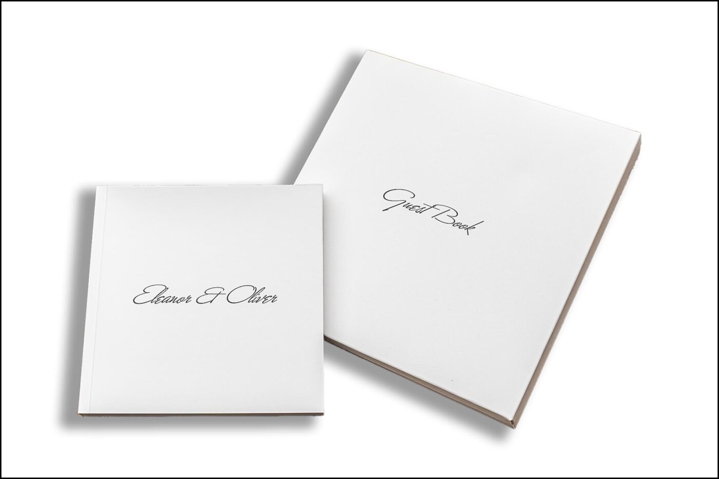 Elly and Olly’s pre-wedding shoot captured in a beautiful guest book. Wedding photography at Kilworth House in Leicestershire by John Fox.