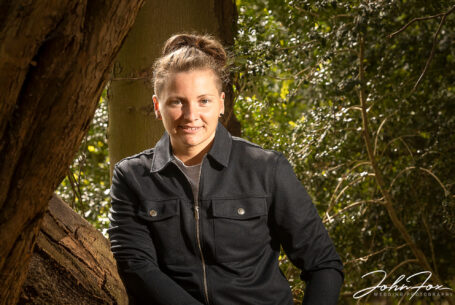 Wedding Photographer in Rugby, Warwickshire on a Pre-wedding shoot in bluebell woodland.