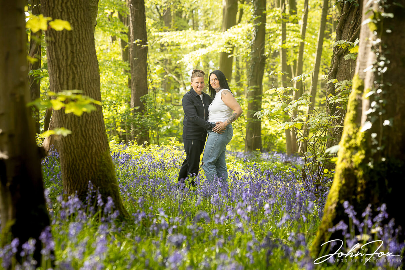 Wedding Photographer Rugby. Image of Jody and Beth’s Pre-Wedding Shoot in a Warwickshire woodland.