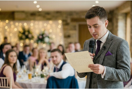 Wedding photography tips - Example image of speeches from a sheet of paper (Created with AI to demonstrate)